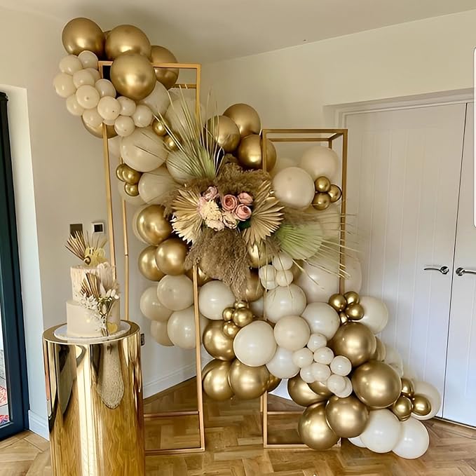 Voircoloria 110pcs Metallic Gold Balloons 12inch Chrome Gold Latex Party Balloons for Graduation, Wedding, Birthday, New Year, Baby Shower, Anniversary Party Decorations
