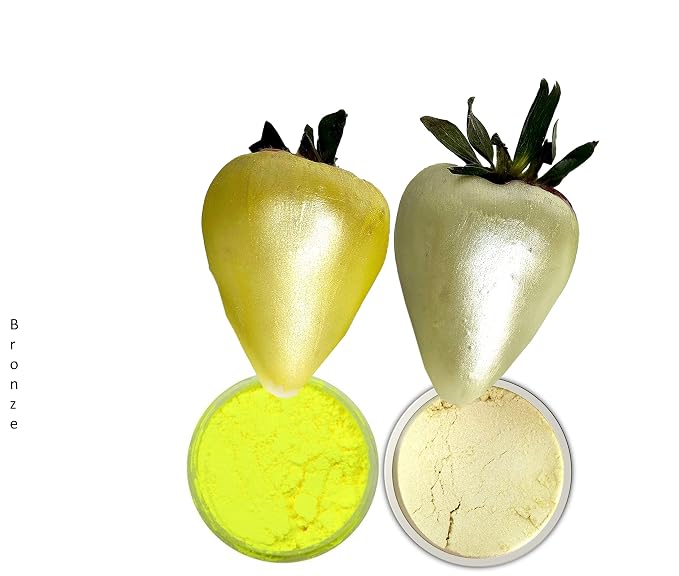 Edible Luster dust set/YELLOW and CHAMPAGNE dusting glitter powder for cake decoration,Metallic Food paint 5 grams Food grade 100% edible Kosher Certified.