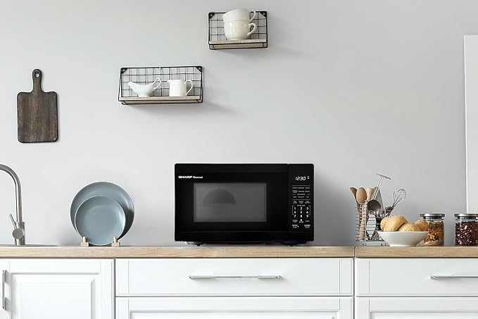 SHARP Compact Countertop Microwave Oven with Removable 10" Carousel Turntable, 700 Watt, 0.7 Cubic Feet, Black