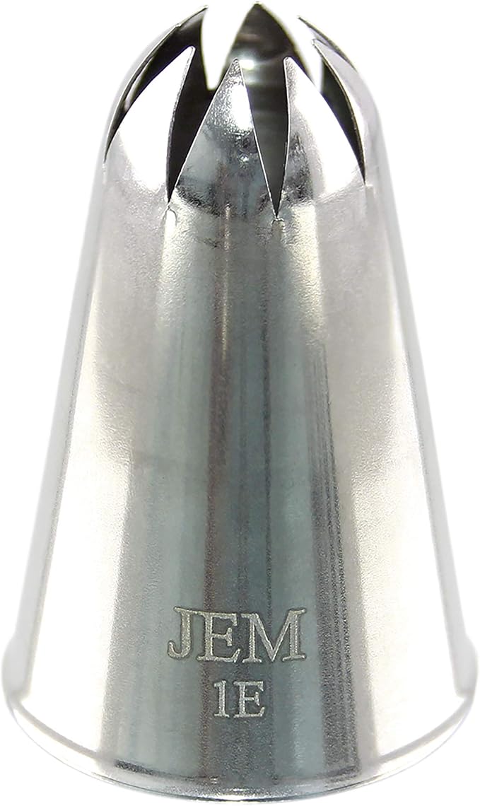 Jem Enterprises Drop Flower Piping Nozzle Decorating Tip # 1E, Standard, Silver