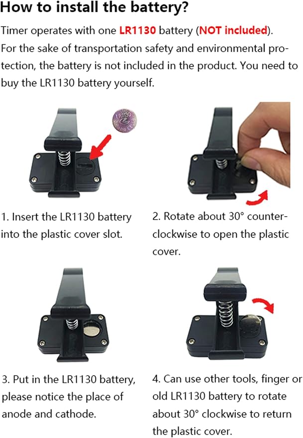 Timer, Digital Clip-On 99 Min, for Kitchen Baking Teaching Cooking Egg Potty Training