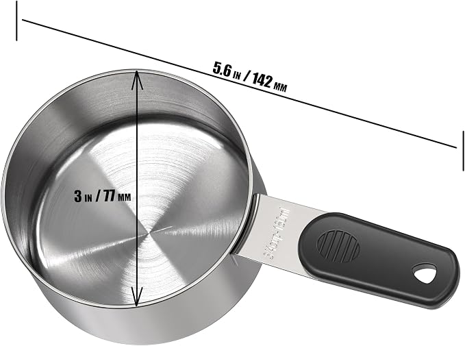 DOTINGHUX 3/4 Cup Magnetic Grips Stainless Steel Measuring Cup -1PCS