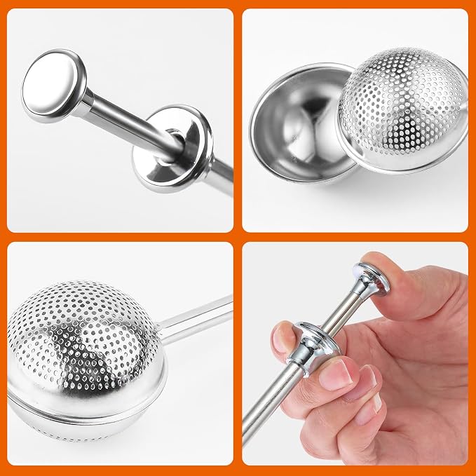 Powdered Sugar Flour, Powdered Sugar Shaker Duster Flour Dispenser Shaker with 18/8 Stainless Steel One-handed Operation Shaker Duster for Sugar Flour and Spices
