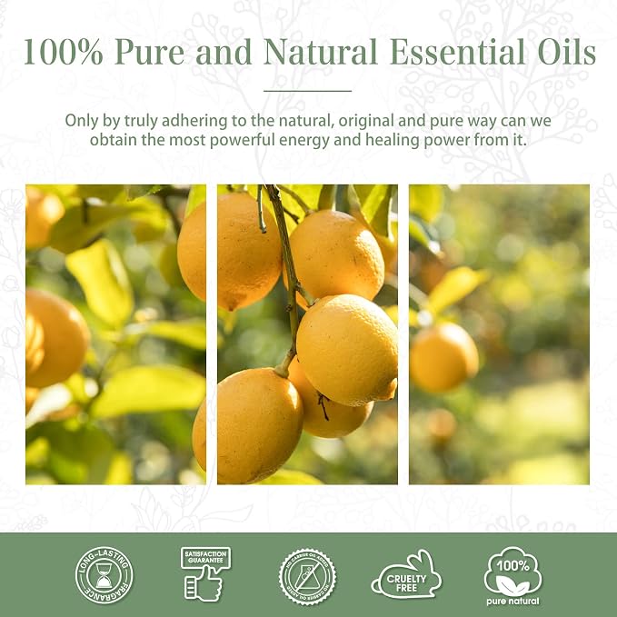 PHATOIL 1.01FL.OZ Lemon Essential Oil, Pure Aromatherapy Essential Oils for Diffuser, Humidifier, Scented Oils for Soap, Candle, Bath Bombs Making(30ML)