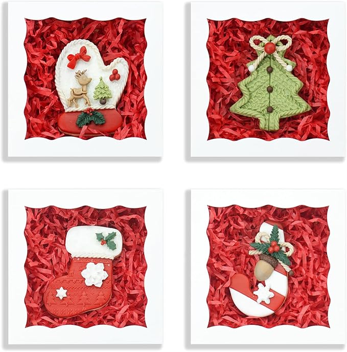 50 Pcs Individual Cookie Boxes 4 1/2" x 4 1/2" x 1 1/5" Small Gift Boxes Single Bakery Box for Christmas Valentine's Mother's Day