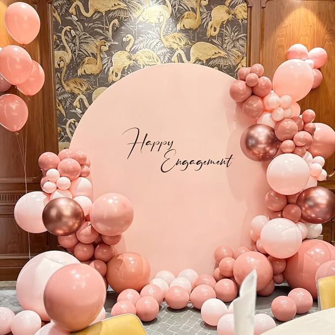 MEBAY Pink and Gold Balloon Garland Arch Kit, 166Pcs Dusty Pastel Pink White Sand Rose Gold Metallic Balloons for Wedding Bridal Shower Women Birthday Party Decoration