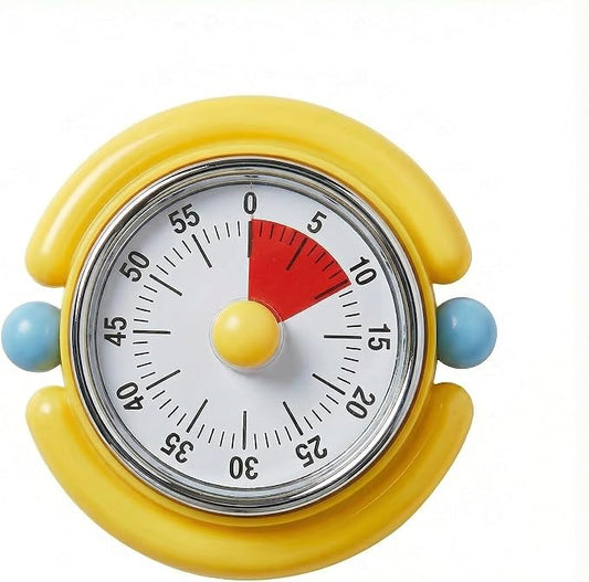 Visual Timer, Cute Magnetic Mechanical Kitchen Timer for Cooking, No Batteries Required, 60-Minute Countdown Clock for Study, Classroom, Baking, Yoga, Pomodoro - Loud Alarm