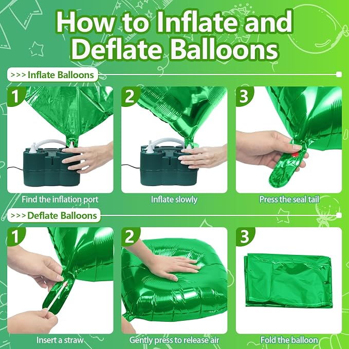 NISOCY 25PCS Dark green and Light Green Square Foil Balloons Wall Backdrop Double Sided Green Balloons Arch Kit for Birthday Baby Shower St. Patrick's Day Spring Summer Jungle Theme Party Decorations