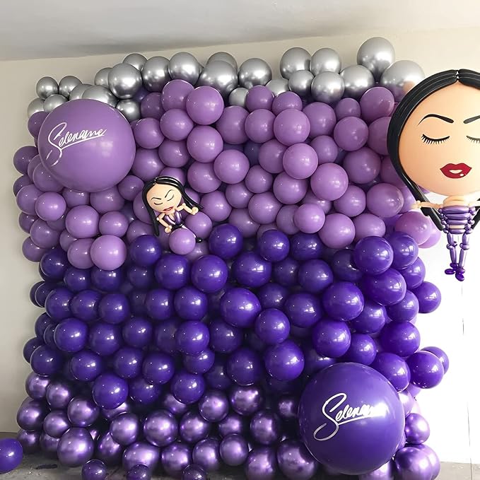 Voircoloria 105pcs Dark Purple Balloons 12inch Party Latex Balloons for Birthday Baby Shower Halloween Wedding Valentine's Day Party Bachelorette Decorations