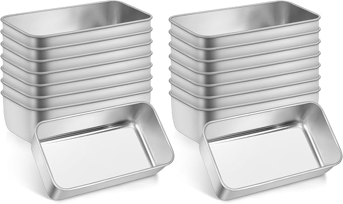 Leonyo 16 Pack 9x5IN Loaf Pans for Baking Bread, 9x5IN Stainless Steel Bread Loaf Pans for Homemade Bread, Meatloaf, Bananas, Brownies, Lasagnas, Dishwasher Oven Safe