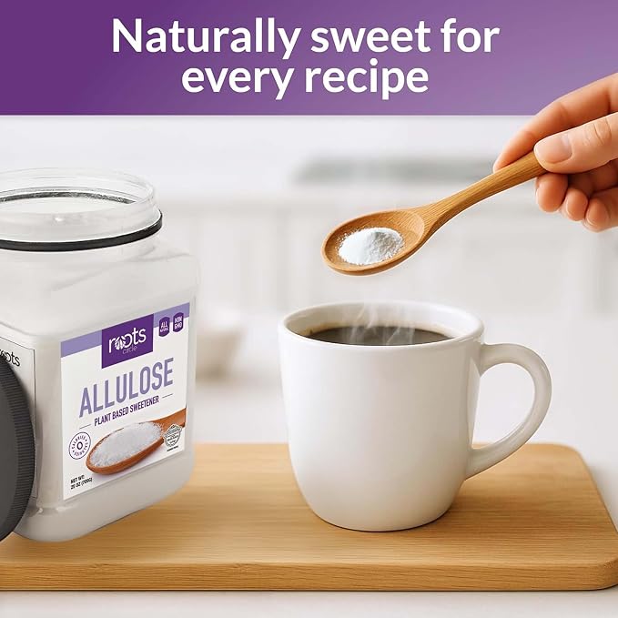 Roots Circle Allulose Plant Based Sweetener - Zero Calorie Sugar Alternative for Baking & Beverages - All-Natural - Kosher, Non-GMO, Gluten-Free (25 ounces (Pack of 2)
