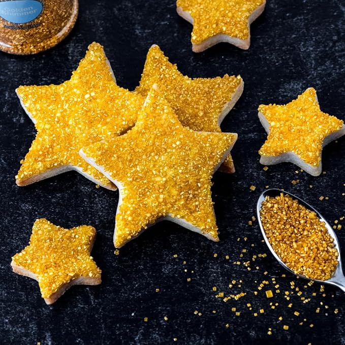Sweets Indeed Gold Decorating Sugar – Gold Sanding Sugar Crystals for Baking & Decorating Cupcakes, Cookies, Cakes & Desserts – Wedding, Holiday & Party Topping – 5.11 ounces