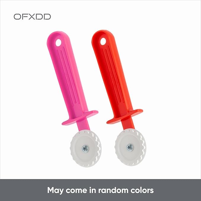 Ravioli Cutter - Plastic Pasta Cutter with Roller - Hand Pastry Crimper/Stamp for Baking - Fluted Pastry Wheel Cutter with Grip