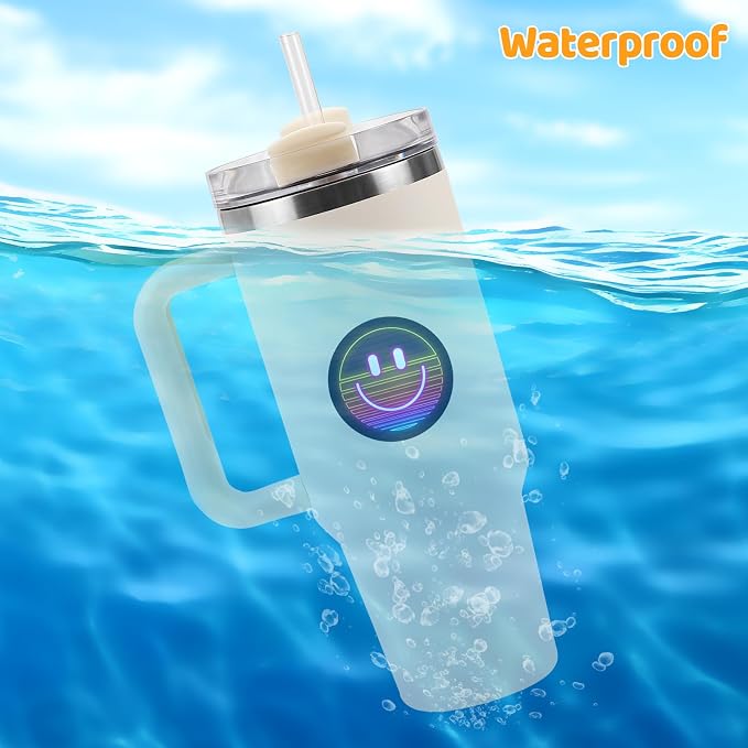 50PCS Smile Neon Stickers, Cute Water Bottle Stickers for Kids | Cute Water Bottle Stickers for Kids, for Teaching Rewards, Notebooks, Stationery, Luggage, Cartoon PVC Happy Sticker