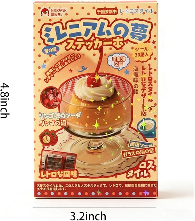 Cute Japanese Sticker Book for Adults – 30 Sheets Aesthetic Vintage Stickerbook for Journaling, Scrapbooking & DIY Crafts, Girlhood Scrapbook Sticker Book, Sticker Books for Journaling