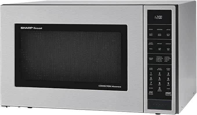 SHARP SMC1585KS Convection Countertop Microwave Oven with Removeable 15.4" Carousel Turntable, 1.5 Cubic Feet, 900 Watt, Sensor Cooking, Stainless Steel