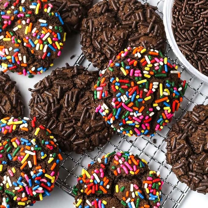 Edible Rainbow Sprinkles Bulk 16 oz Bulk Rainbow Jimmies for Ice Cream Dessert Toppings brownies Cookies, Cupcakes, Cake Decorating Birthday Baby Shower
