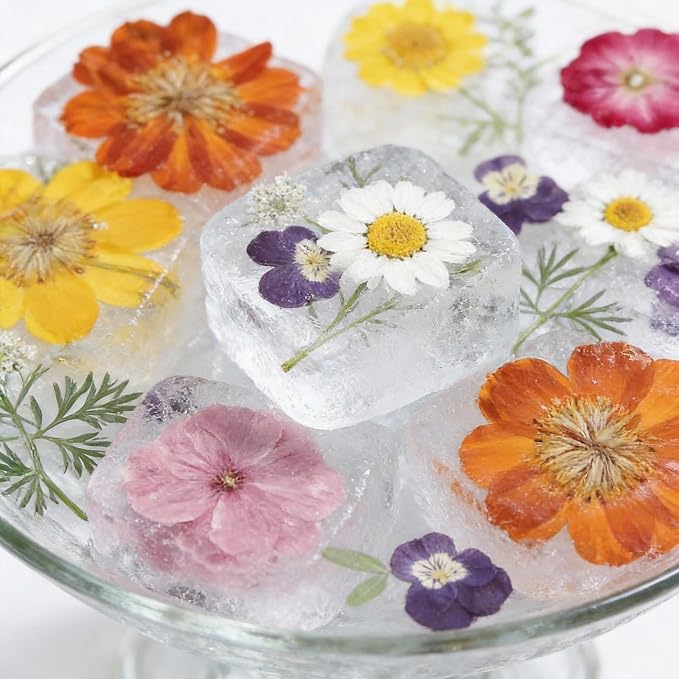 48 Pcs Mix Natural Dried Pressed Flowers for Crafts & Cake Decorating, Real Dry Flower for Cocktails, Resin Jewelry Making, DIY Art Crafts (Muticolor)