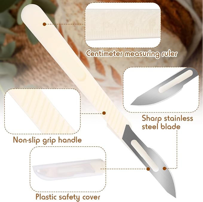 2 Pcs Sourdough Bread Lame Scoring Tool 6'' Bread Lame Bread Scorer Tool Stainless Steel Blades with Protective Cover for Sourdough Dough Scoring for Homemade and Bakery Use