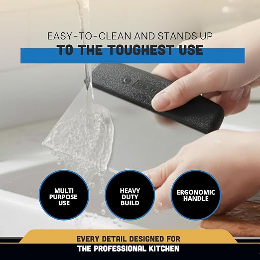 Dexter-Russell 6” x 3” Dough Cutter/Scraper – S196B, Stainless Steel Blade with Black Textured Handle, Sani-Safe Series, NSF Certified, Made in USA