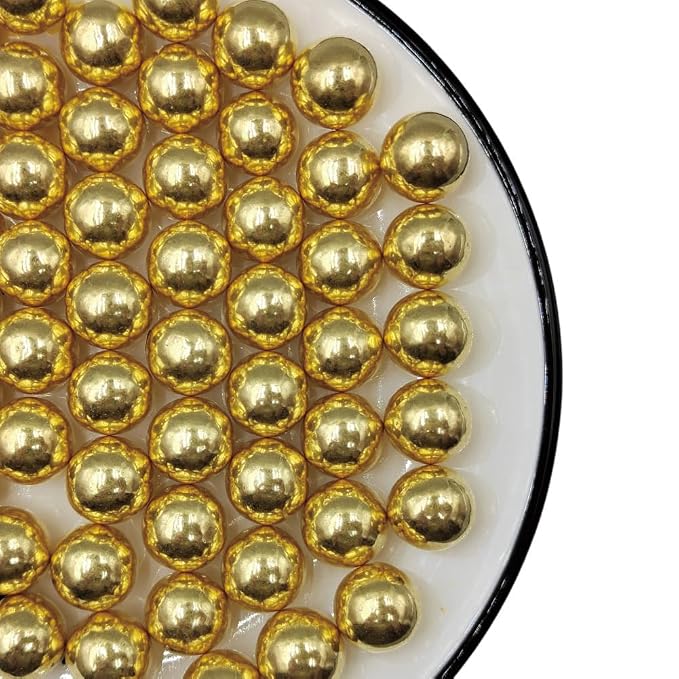Homankit Gold Pearl Sprinkles for Cake Decorating, 14mm 100g/3.53OZ Sugar Pearl Cake Decorations for Baking Cookie Cupcake Toppers Ice Cream Toppings Birthday Wedding Supplies
