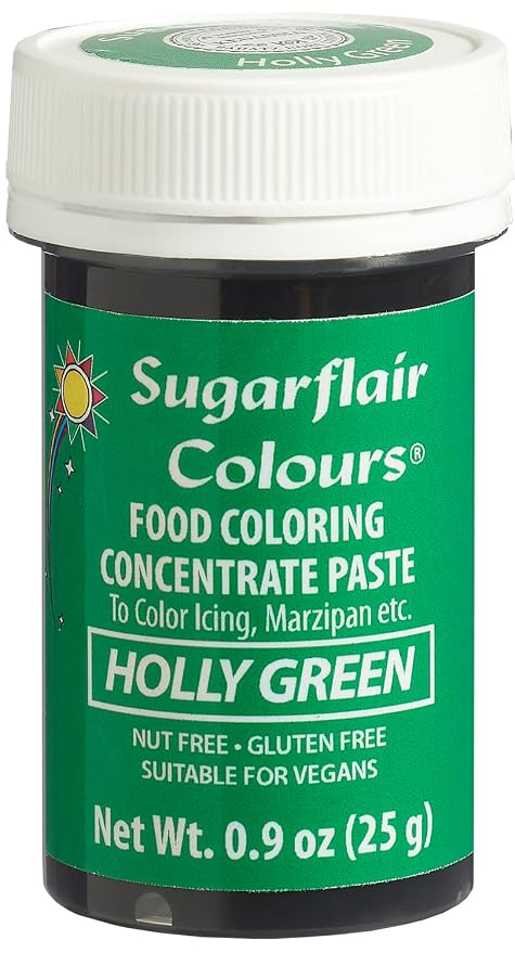 Sugarflair Food Coloring Concentrate Paste, 25 Grams Holly Green