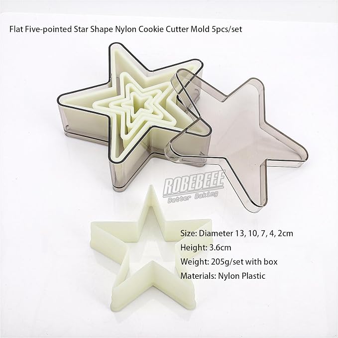 Multi-Shape Nylon Cookie Molds Round Square Star Plastic Geometry Biscuit Cutter Dough Mousse Bread Slicer DIY Bakery Utensils (Five Pointed Star)