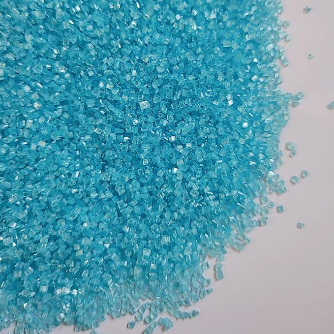 HeDeon&Rles Edible SkyBlue Sanding Sugar Crystals for Baking 120g/4.23oz Sparkling Sugar Crystals Cake Cupcake Pancake Ice Cream Top Birthday Wedding Easter Halloween ChristmasCake Decoration