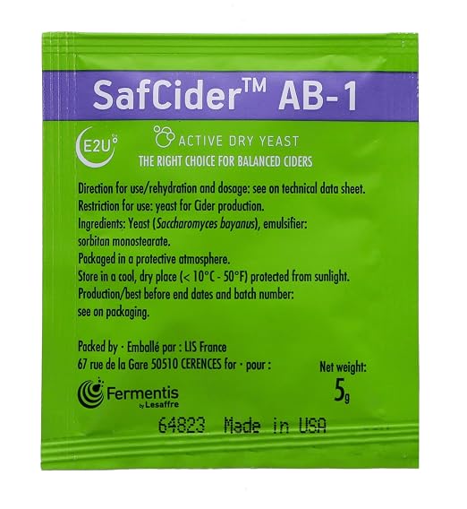 Safcider Cider Yeast, 5g (Fermentis SafCider™ AB-1)