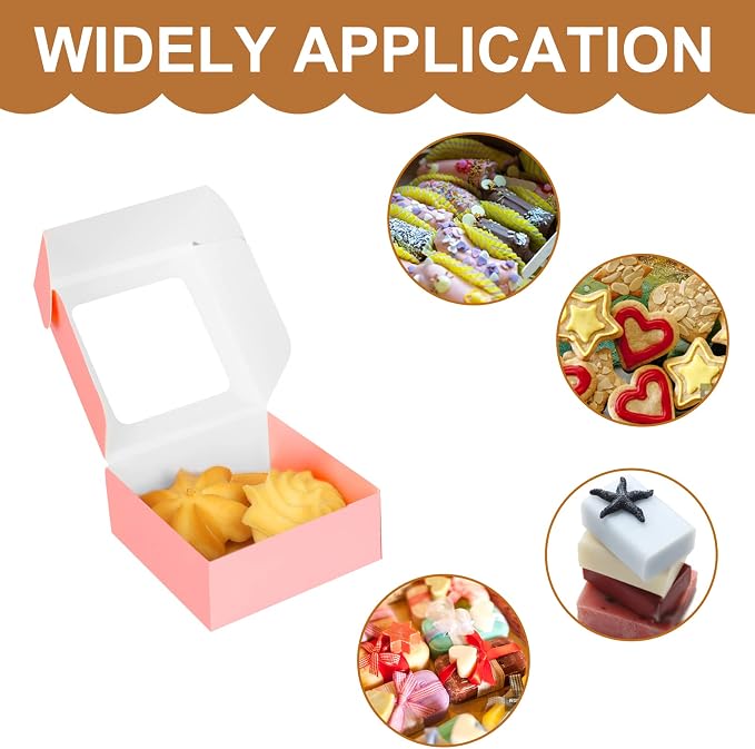 COTOPHER Soap Box, 30Pcs Small Soap Packaging Boxes 2.8x2.8x1.2 Inch Mini Kraft Boxes with Window Soap Boxes for Homemade Soap Candy Chocolate Bakery Cookies Soap Packaging