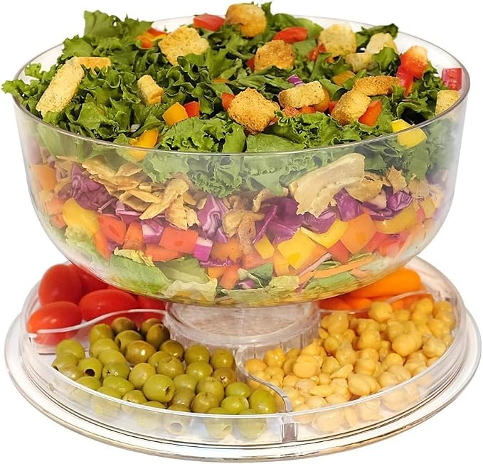 Cake Stand with Dome Cover, 6-in-1 Multi-Purpose Use, Cake Stand with Lid, Serving Platter, Punch Bowl, Desert Platter and More, BPA Free - Case of 6