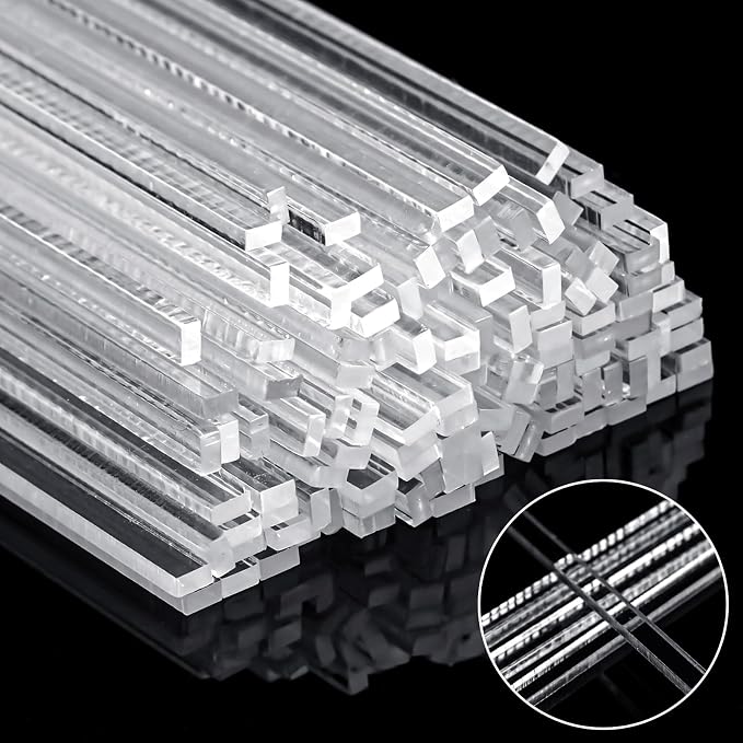 Beeveer 100 Pcs 7.87" Flat Clear Sticks for Cake Toppers Acrylic Candy Cake Pops Sticks Lollipop Reusable Candy Rods for DIY Cupcake Chocolate Cookie Dessert Decorations
