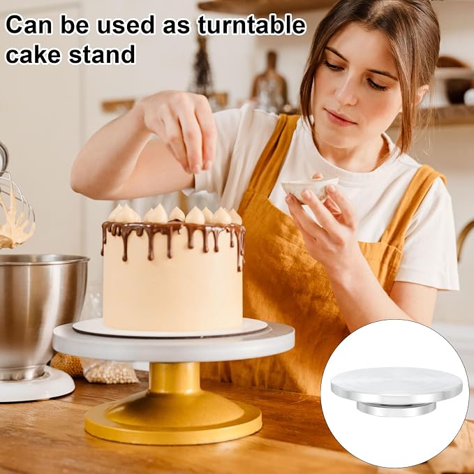 PATIKIL Turntable Sculpting Wheel, 4 Inch Dia Pottery Clay Rotation Turn Table Double Sided for Cake Decorating Paint Spraying Painting Crafting Projects