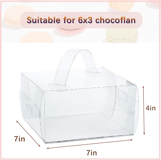7 x 7 x 4 Inches Clear Cake Boxes with Handles, 20 Pcs 5inch 6inch Transparent Bakery Boxes,Clear gift boxes for 4-6 Inch Bundt Cake, Pie, Bakery