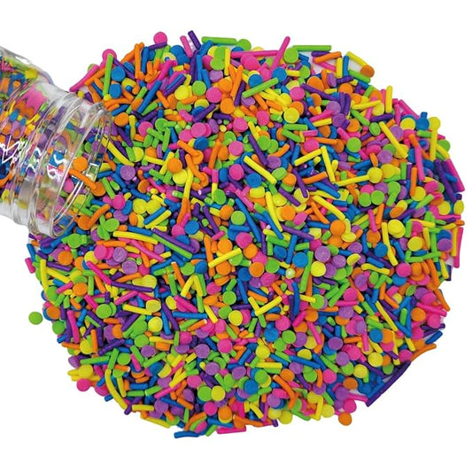 EPHVODI Neon Sprinkles for Cake Decorating, 3 oz Baking Edible Cake Decorations Pastel Jimmies Confetti Sprinkle Mix for Donut Cookie Cupcake Ice Cream Toppings