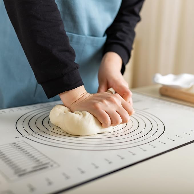 uxcell Silicone Baking Mat, 20 x 28 Inch Non Stick Pastry Mat Sheet, Counter Mat Reusable Oven Baking Mat for Pastry Rolling Dough with Measurements, Sky Blue