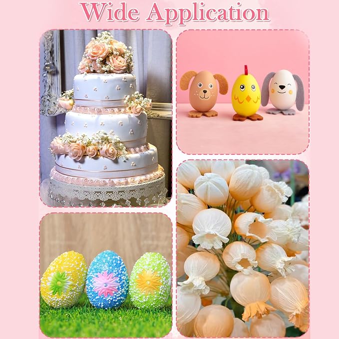 EORTA 80 Pieces Fondant Flower Forming Holders Oval Foam Flower Modeling Support Sugar Fondant Flowers Making Accessories for DIY Sugarcraft Baking Art, Large, 2.5X3.3 CM