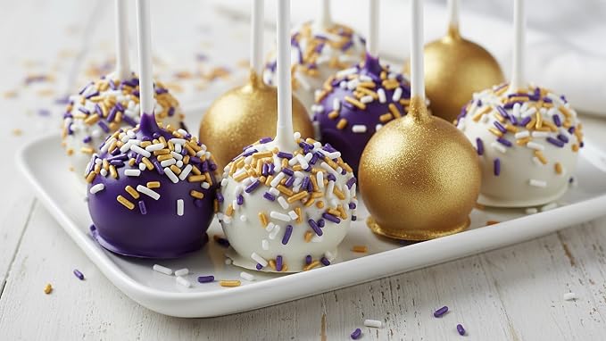 NCS Minnesota Game Day Purple, Gold & White Jimmies Edible Sprinkles – Cupcake, Cake & Cookie Decorations, 7 oz