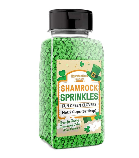 Unpretentious Shamrock Sprinkles, 2 Cups, Vibrant & Colorful, St. Patrick's Day, Dessert Decoration