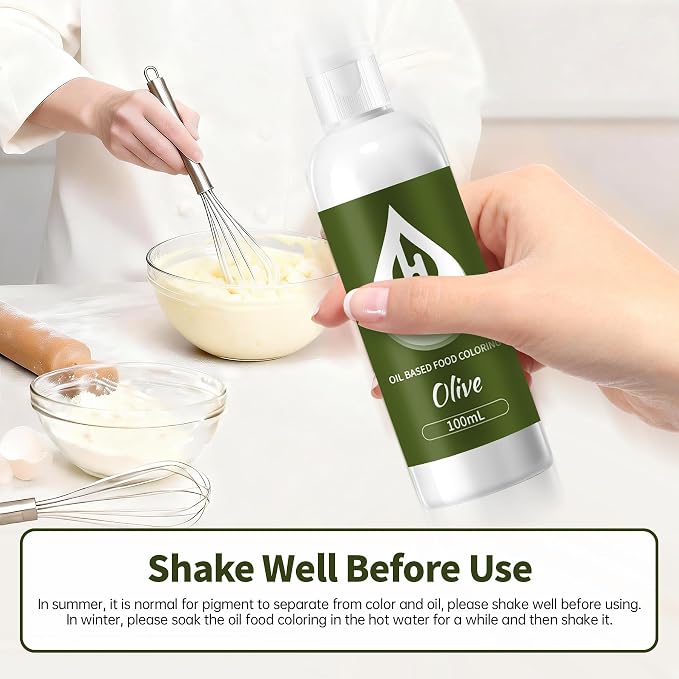 Olive Oil Based Food Coloring for Chocolate – Herbeklab 100ml Professional Concentrated Oil Food Dye for Candy Melts, Chocolate, Cake Pops, Strawberries & Baking