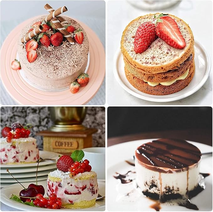 4 Inch Springform Cake Pan Set of 4, Non-Stick Round Mini Cake Tins with Removable Bottom for Cheesecakes, Pie, Quiche and Baking
