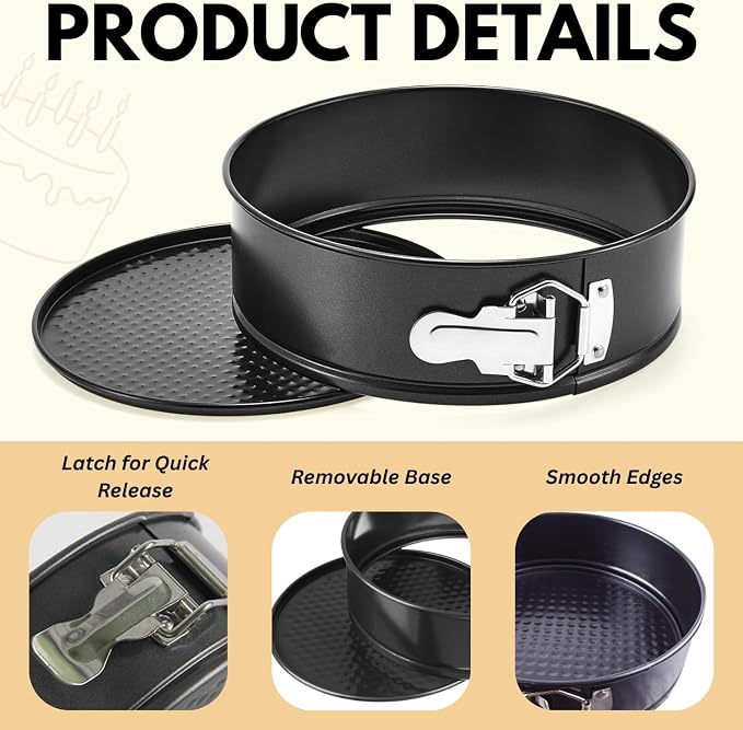 4 inch springform pan for cheesecake, Nonstick, Leak-proof Cheesecake Pans for Baking cakes, Cheese Cake & Pies with Removable Bottom - Easy to Clean