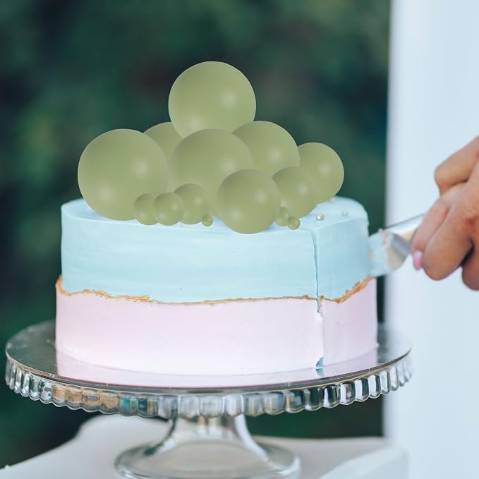 Gyufise 30Pcs Ball Cake Toppers Balls Cupcake Toppers Insert Foam Ball Shaped Cake Picks Mini Balloon Cake Decoration for Wedding Baby Shower Birthday Party Cake Decorations Supplies Matcha Green