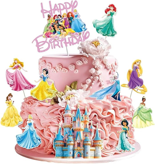 Cute Happy Birthday Cake Toppers, Cute Princess Cake Topper, Cartoon Birthday Cake Decorations, Perfect for Parties and Holiday Celebrations