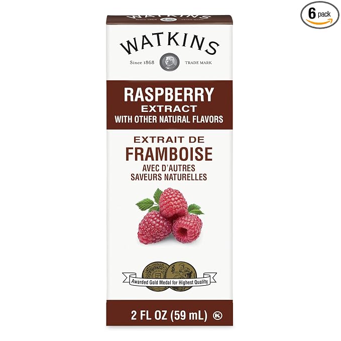 Watkins Raspberry Extract with Other Natural Flavors, 2 oz. Bottles, Pack of 6 (Packaging May Vary)