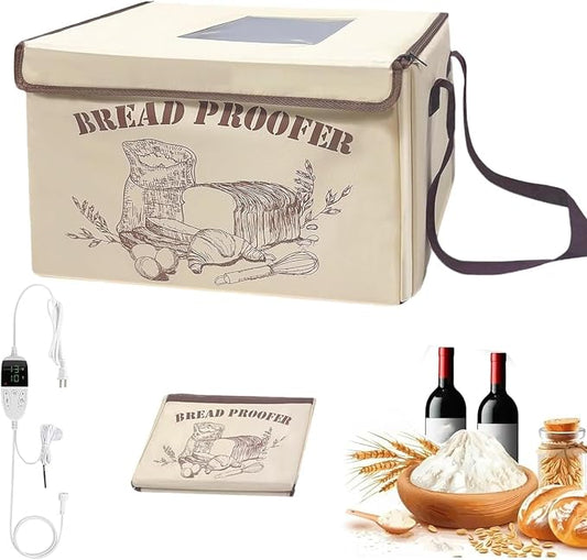 Bread Proofing Box,Folding Dough Proofing Warming Box with 50-113℉ Temp Control & 12h Timer, Proofer Oven for Sourdough, Bread Baking, Pizza, Yogurt, Kombucha, 5-Layer Fabric