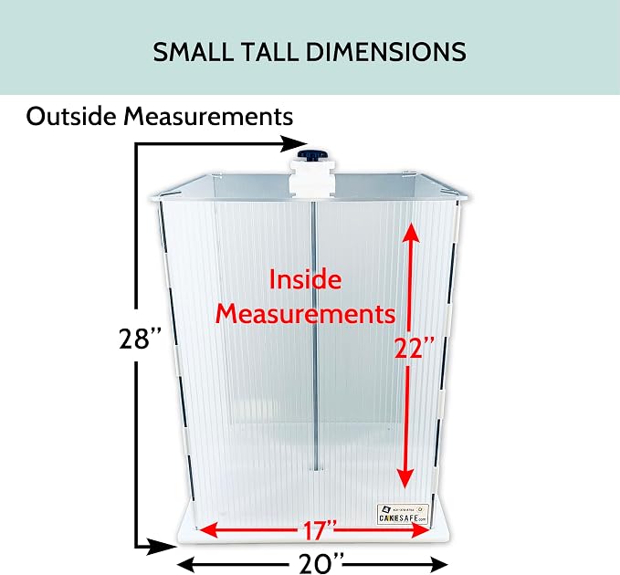 CAKESAFE Reusable Small/Tall Cake Transporter, Clear Plastic Cake Carrier (17" W x 22" H)