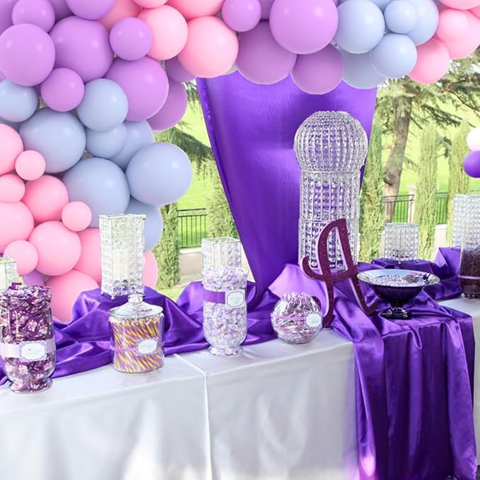 Pastel Pink Purple Blue Balloon Garland Arch Kit - Pastel Blue and Pink Balloons Macaron Balloons for Birthday Baby Shower Gender Reveal Baptism Wedding Party Decorations