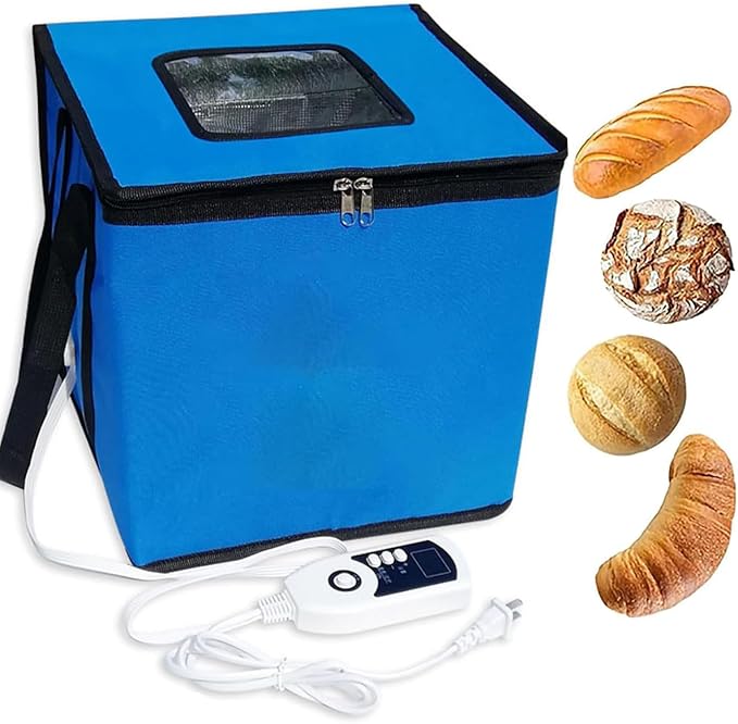 McbeAn Dough Proofer Box, Fold Dough Fermentation Bag, 1-60°C Temperature Control, 96h Timer Setting, Proofing Containers, Sourdough Bread Making Tools, Dough Starter Jar, for Making Yogurt Natto