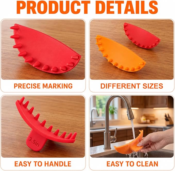 Hushee 2 Pcs Cake Arch Guide Tool Cake Decoration Tools Swag Marker Tool Piping Guide Convenient for Controlling Size and Position for Piping Beginners and Baker (Orange and Red)